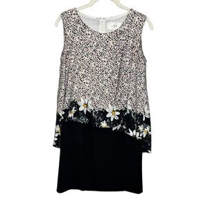 Line Dress Womens Small Floral Sleeveless Popover Daisy Print A-Line Summer